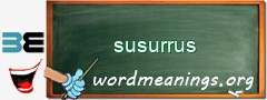 WordMeaning blackboard for susurrus